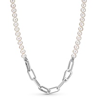 Pandora ME Süßwasserzuchtperlen Halskette 45cm aus Sterling-Silber, Kompatibel mit
