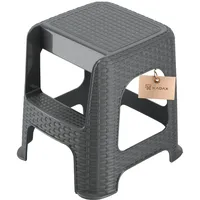 Kadax Hocker aus Kunststoff-Recyclingmaterialien, Tritthocker bis 160 kg, Grau