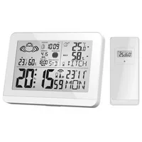 Miraval Moderne Design Funk-Wetterstation mit Aussensensor bennenbar Mondphase Sonnenaufgang