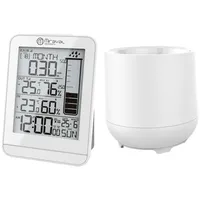 Miraval Design Funk-Wetterstation mit Regenmesser Datumsanzeige LCD-Display Temperaturanzeige Hygrometer