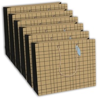 Clairefontaine 6x Geschenktasche aus Kraftpapier, 37,3x11,8x27,5cm braun 28794-6C