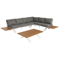 MCW Garten-Garnitur MCW-M62, Sitzgruppe Garten-/Lounge-Set Sofa, Holzoptik - Gestell