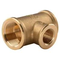 Tradecom Messing Gewinde-Fitting T-Stück Mittelabgang reduziert 1"IG - 1/2"IG