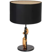 Steinhauer Tischleuchte Designlampe Wohnzimmerleuchte Schlafzimmerlampe Gold Bären-Deko