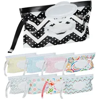 Relaxdays Feuchttücher Taschen, 9er Set, Baby Feuchttuchspender für unterwegs,