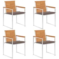 VidaXL Gartenstuhl 4 St. mit Kissen 4 x 4