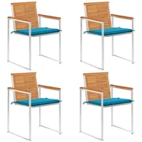 VidaXL Gartenstuhl 4 St. mit Kissen 4 x 4