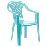 Mojawo Kinder Stapelstuhl Bistrostuhl Rattan-Optik Blau
