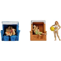 NOCH H0 Im Strandkorb 15852 Bemalt, Stehend, Sitzend