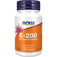 NOW Foods Vitamin E-200 mit gemischten Tocopherolen 100 Weichkapseln