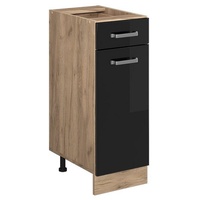 Vicco Küchenunterschrank R-Line 30 cm ohne Arbeitsplatte Schwarz Hochglanz,