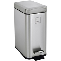 Svita STM5 Mülleimer Treteimer 5l inkl. Inneneimer Softclose-Deckel Silber