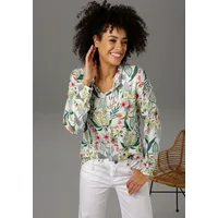 Aniston CASUAL Schlupfbluse mit Blüten und Blättern bedruckt, Gr.