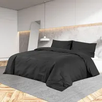 VidaXL Bettwäsche-Set Schwarz 140x200 cm Baumwolle