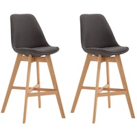 CLP 2er Set Barhocker Cannes Stoff dunkelgrau/natura