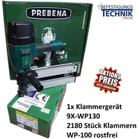 Prebena 9X-WP130 Breitrückenklammergerät 75-130mm + WP100CRFHA-ETA KL-62