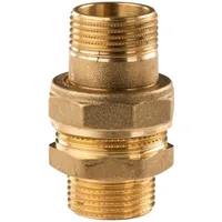 Tradecom Messing Gewinde-Fitting Verschraubung gerade flachdichtend 1"AG - 1"AG