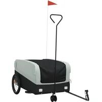 VidaXL Fahrradanhänger Schwarz und Grau 45 kg Eisen