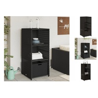 VidaXL Gartenschrank Schwarz 50x55x115 cm Poly Rattan