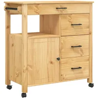 VidaXL Küchenwagen MONZA 84x40x90 cm Massivholz Kiefer