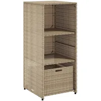 VidaXL Gartenschrank Beige 50x55x115 cm Poly Rattan