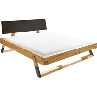 SchlafKONTOR Lobia Massivholzbett, gepolstertes Kopfteil, 180x200 cm Doppelbett in