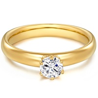 Trilani Ring Sterling Silber Zirkonia in Gelbgold 57 Damen