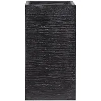 Beliani Blumentopf Schwarz 40 x 40 x 77 cm