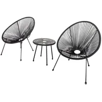 Happy Home Bistro-Set 3-tlg. Schwarz