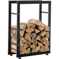TPFLiving Kaminholzständer Kerry-II 25x100x150 Schwarz