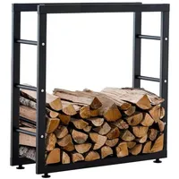 TPFLiving Kaminholzständer Kerry-II 25x80x80 Schwarz