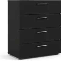 VCM ebuy24 Kommode mit 4 Schubladen, mattschwarz.