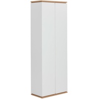 XORA Garderobenschrank Weiß, Eiche Artisan 5 Fächer 70x200x37.8 cm