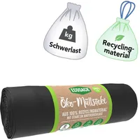 Kompatible Ware Öko-Schwerlastsäcke 240,0 l schwarz 60 μm, 6
