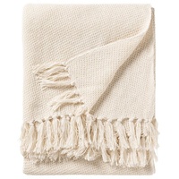 Benuta nest Baumwolldecke Ezra Ivory 125x150 cm, Wohntextilien, Decken