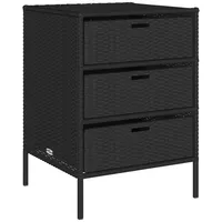VidaXL Gartenschrank Schwarz 55x59x80 cm Poly Rattan
