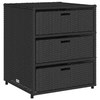 VidaXL Gartenschrank Schwarz 55x59x69 cm Poly Rattan