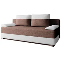 E-meubles Schlafsofa Braun, Weiß, Holz, 200x90x96 cm, Wohnzimmer Sofas