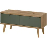Furn.design Juna TV-Lowboard 107 x 50 cm Salbeigrün/Eiche Holz
