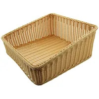 Dekoleidenschaft Auslagekorb aus Poly-Rattan, quadratisch, 50x50 cm, Brotkorb, Buffetkorb,