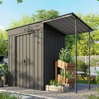 Globel Industries Gerätehaus Skillion 64, anthrazit inkl. Schleppdach