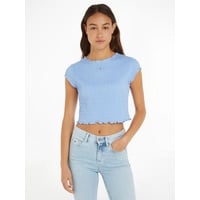 Tommy Jeans Rundhalsshirt TJW SLIM SMOCK TEE allover gesmokt