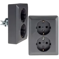 ChiliTec MILOS Schutzkontakt-Steckdose 2-fach 250V/ 16A 1x UP anthrazit