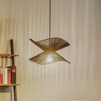 LINDBY Pendelleuchte Valdorin schwarz, Papier - 40 cm, E27