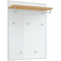 XXXLutz Garderobenpaneel - Weiß, , Holzwerkstoff,Glas , Maße cm,