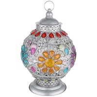 Globo Tischleuchte Metall, Kristalle, orientalisch D 27cm