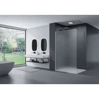 Bernstein Duschwand Glas Duschabtrennung Walk-In Nano Echtglas EX101 Milchglas