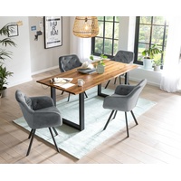 SalesFever Essgruppe, (Set, 5 tlg.), Stühle mit 360° Drehplatte,