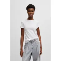 Boss T-Shirt »Esla Premium Damenmode«, mit Rundhalsausschnitt weiß