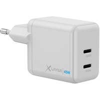 Xlayer Ladegerät 45 W, 2x USB-C, weiß